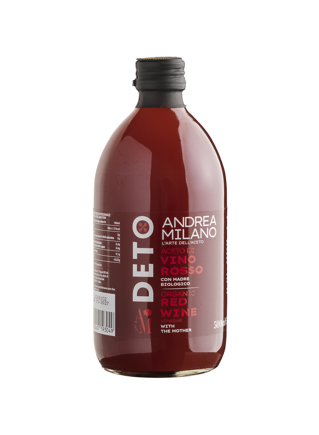 ORGANIC RED WINE VINEGAR - DETO ANDREA MILANO