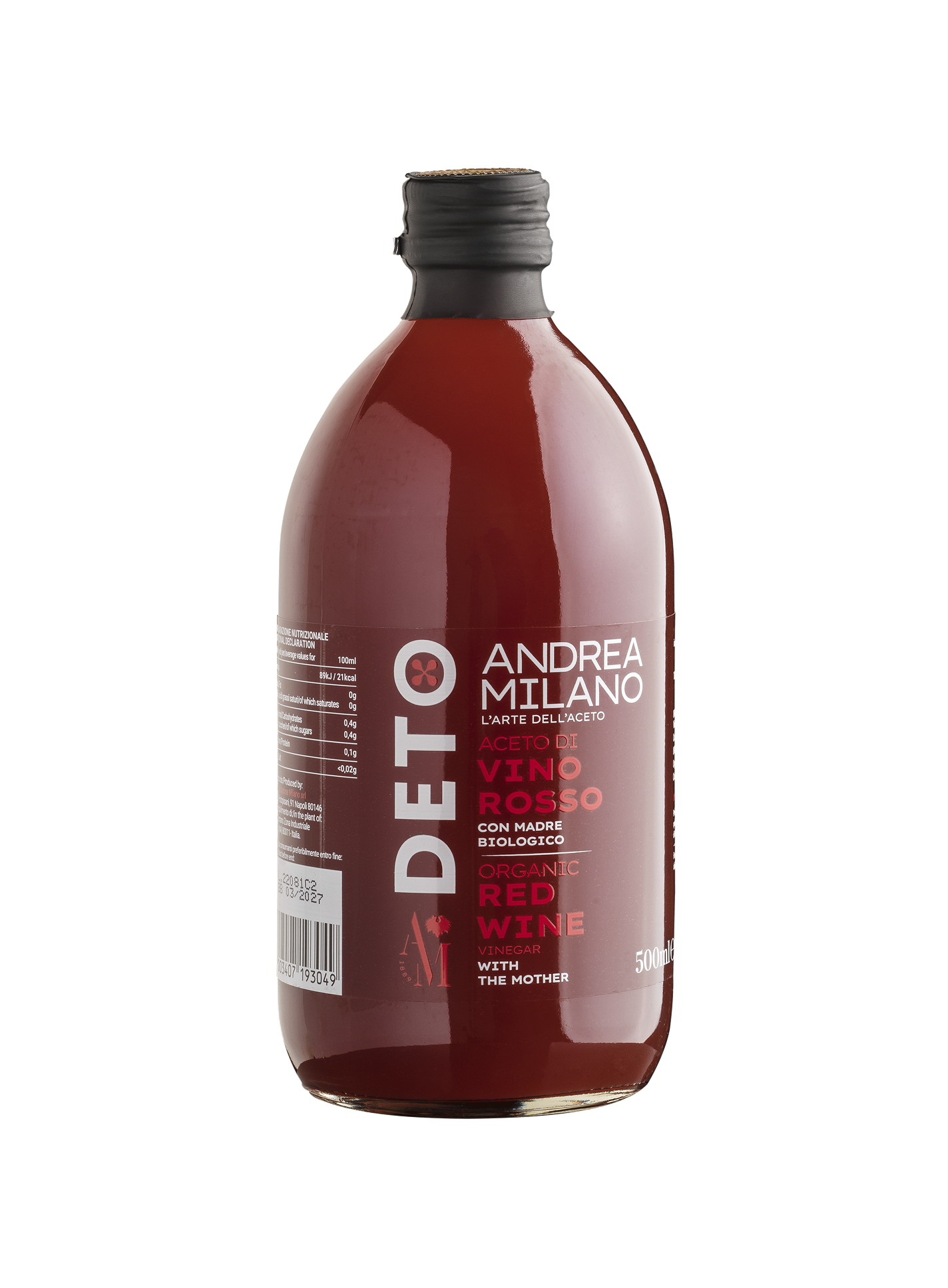Aceto di Vino Rosso Biologico - Deto Andrea Milano