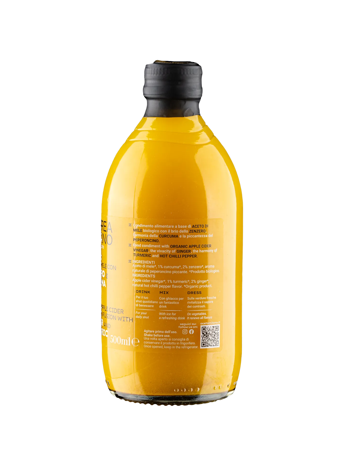 ORGANIC APPLE CIDER VINEGAR INFUSION WITH GINGER AND TURMERIC - DETO ANDREA MILANO