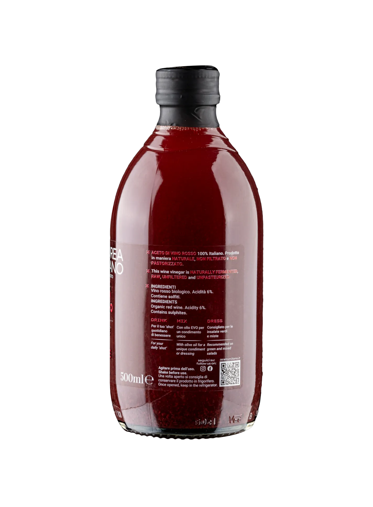 ORGANIC RED WINE VINEGAR - DETO ANDREA MILANO