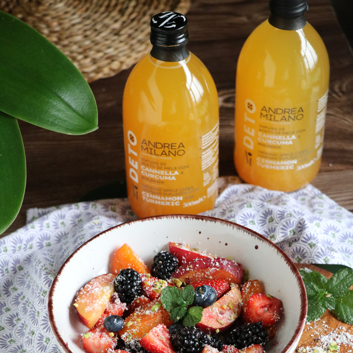 Infuso di Aceto di Mele Biologico con Cannella e Curcuma - Deto Andrea Milano