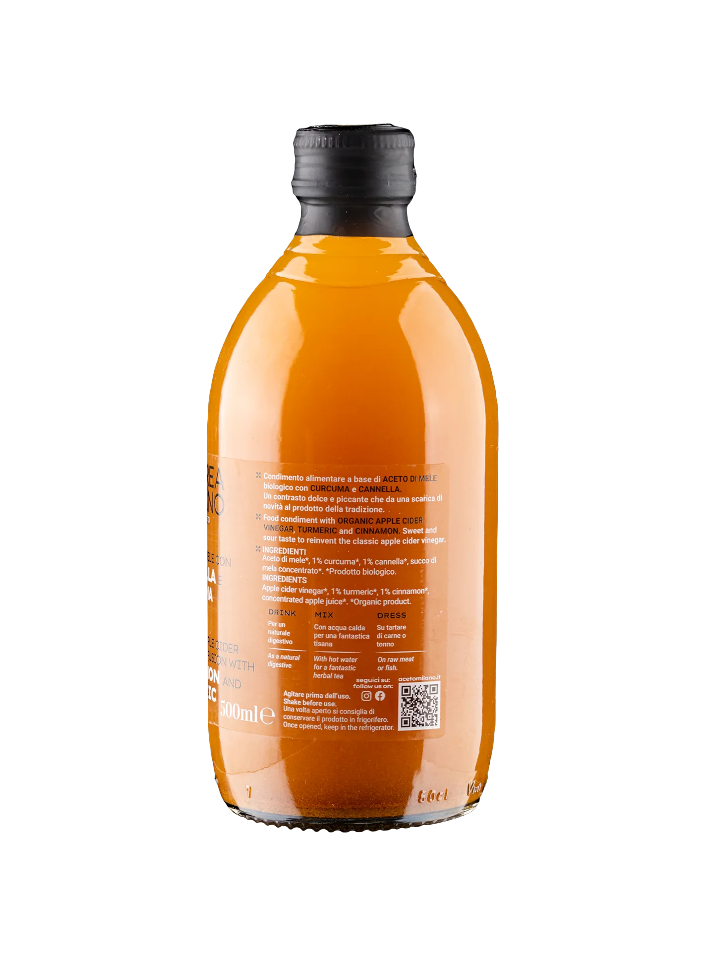 ORGANIC APPLE CIDER VINEGAR INFUSION WITH CINNAMON AND TURMERIC - DETO ANDREA MILANO