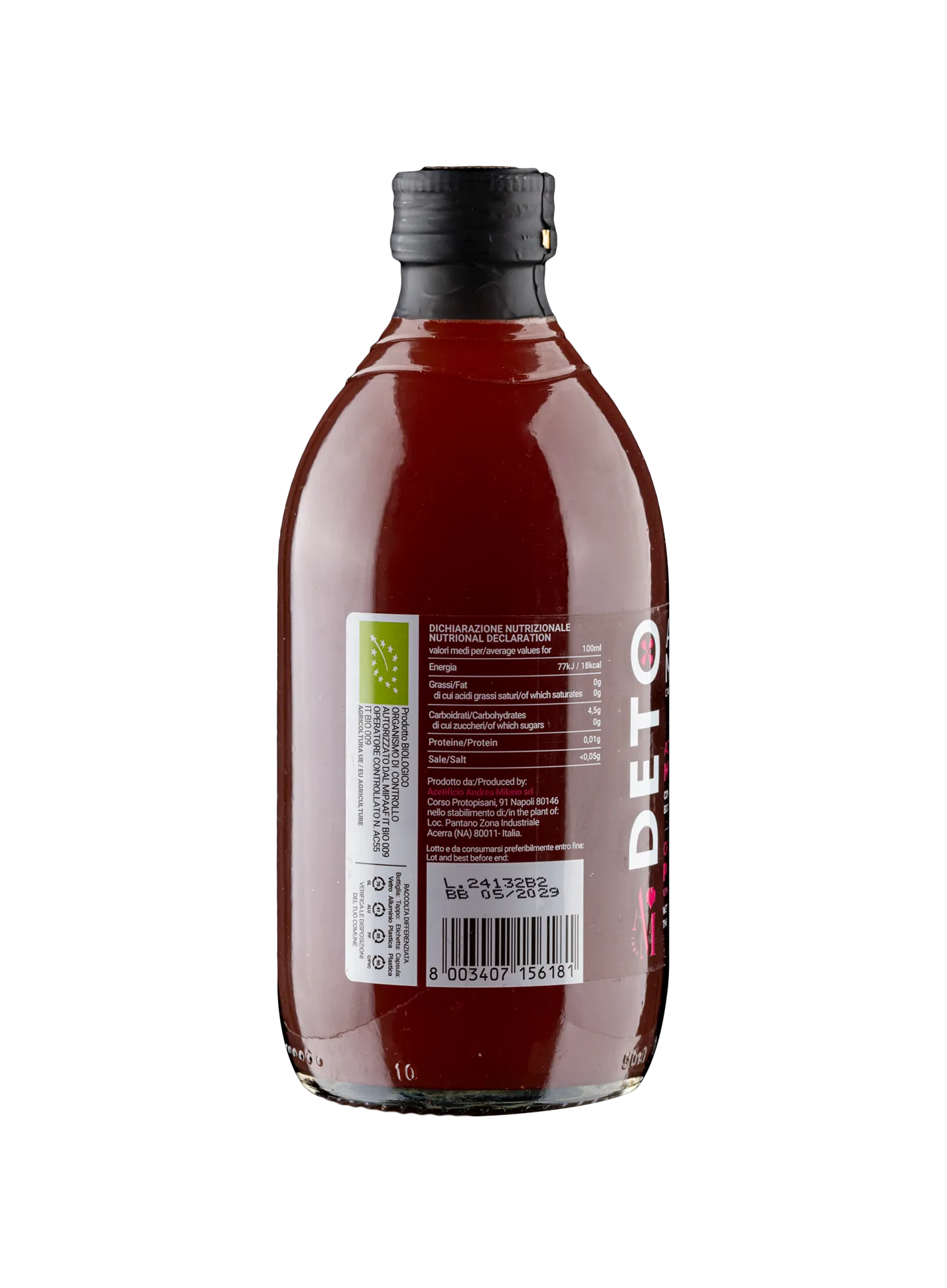 ORGANIC POMEGRANATE VINEGAR - DETO ANDREA MILANO