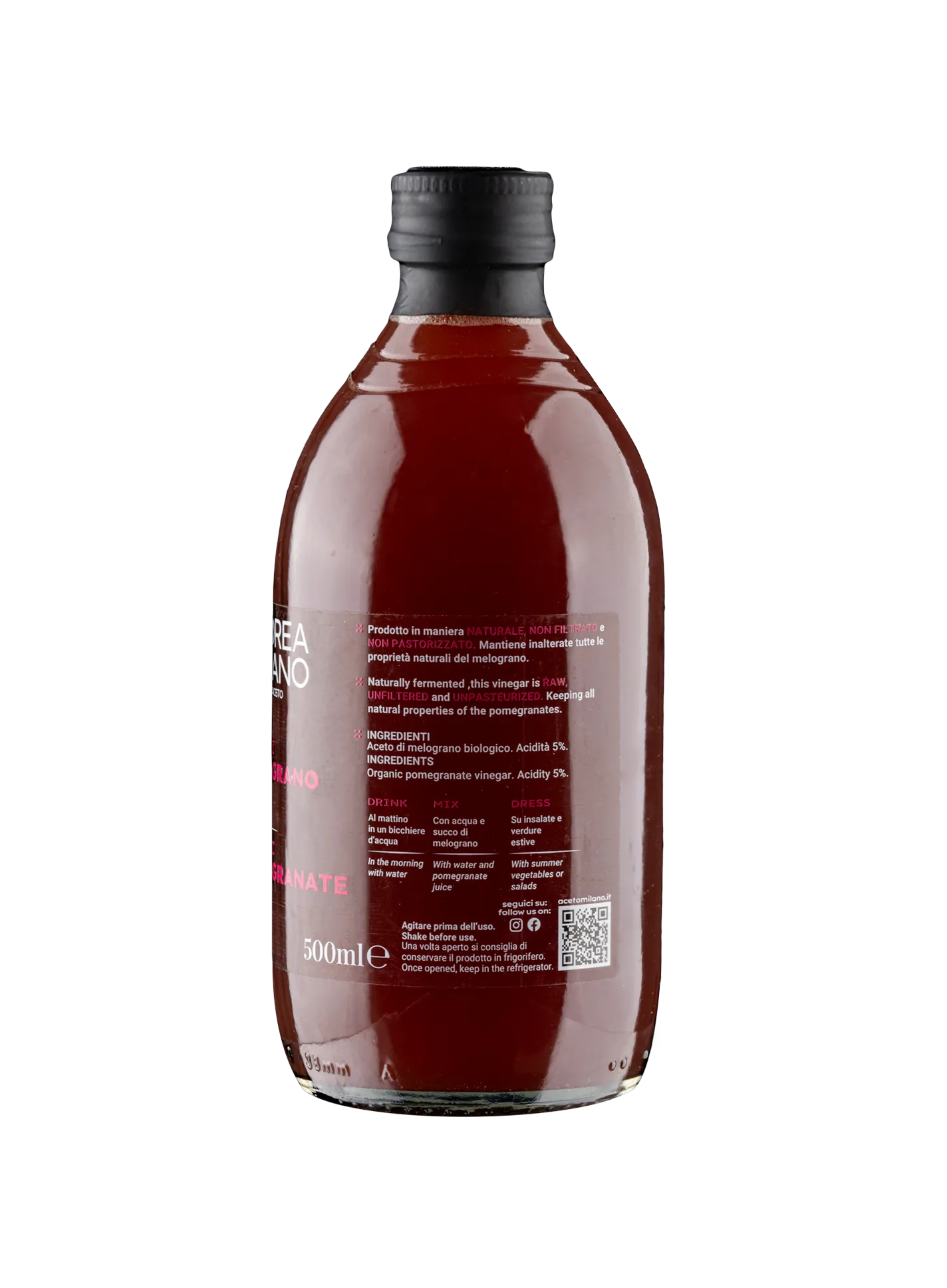ORGANIC POMEGRANATE VINEGAR - DETO ANDREA MILANO