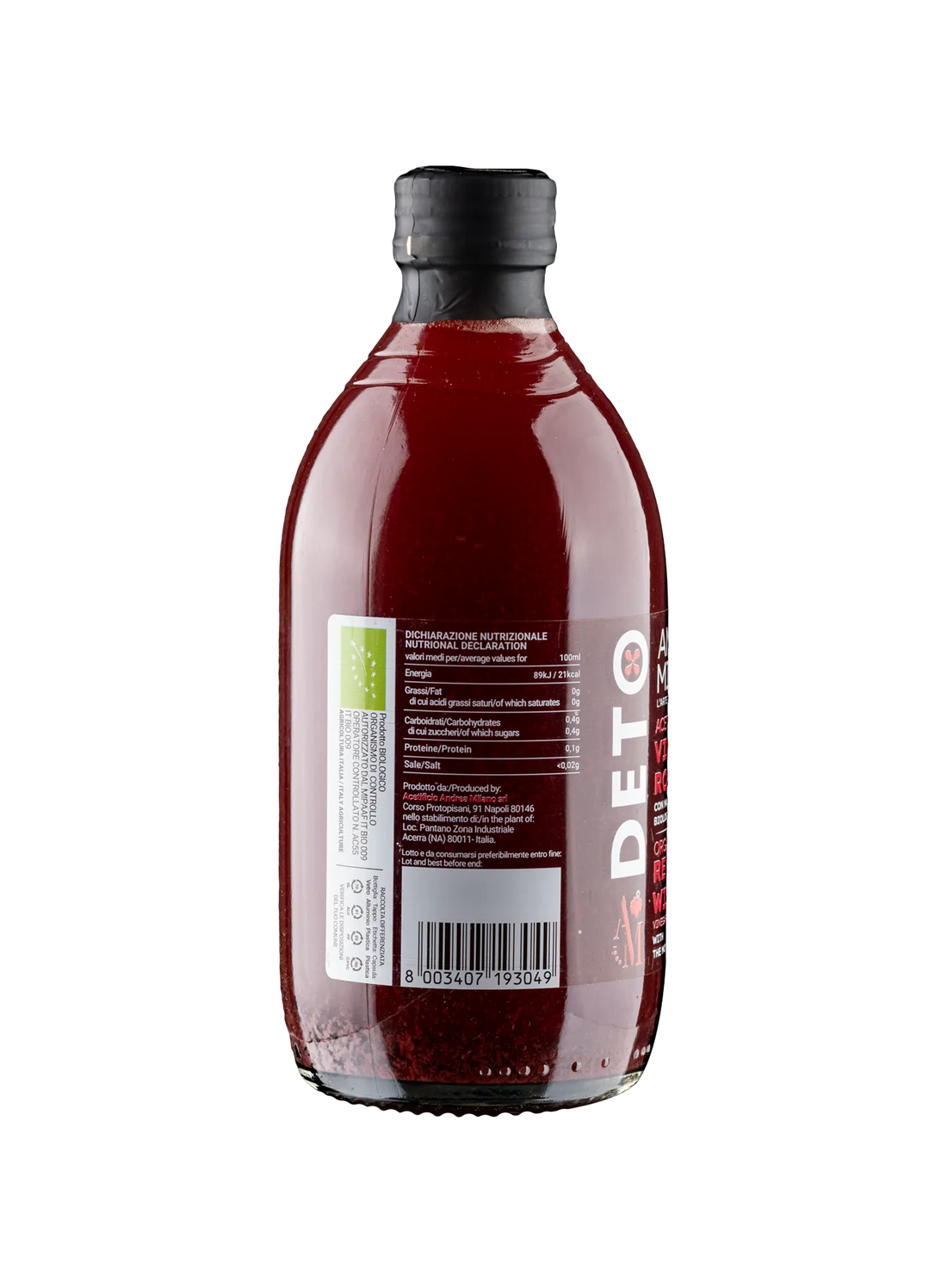 Aceto di Vino Rosso Biologico - Deto Andrea Milano