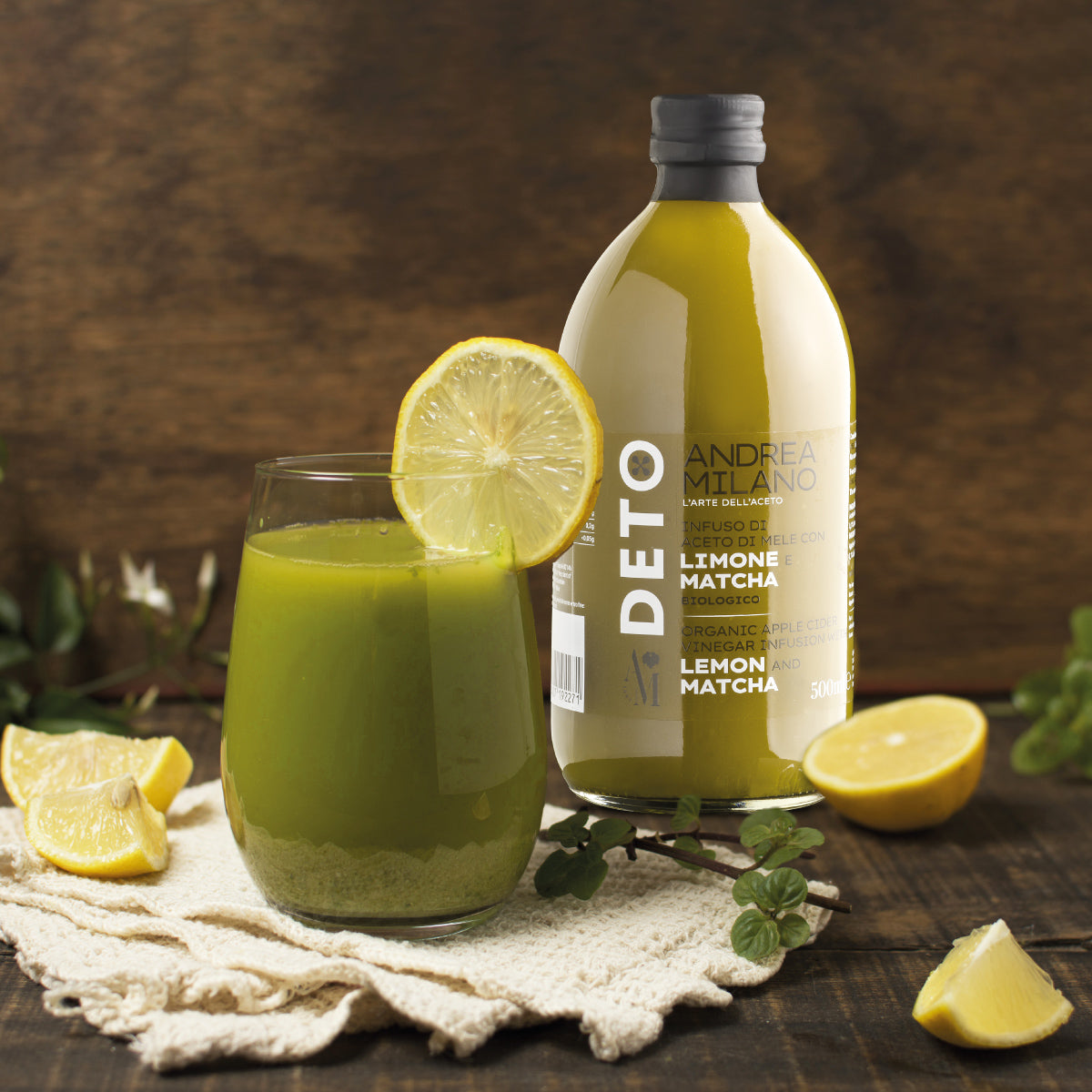 Infuso di Aceto di Mele Biologico con Limone e Matcha - Deto Andrea Milano