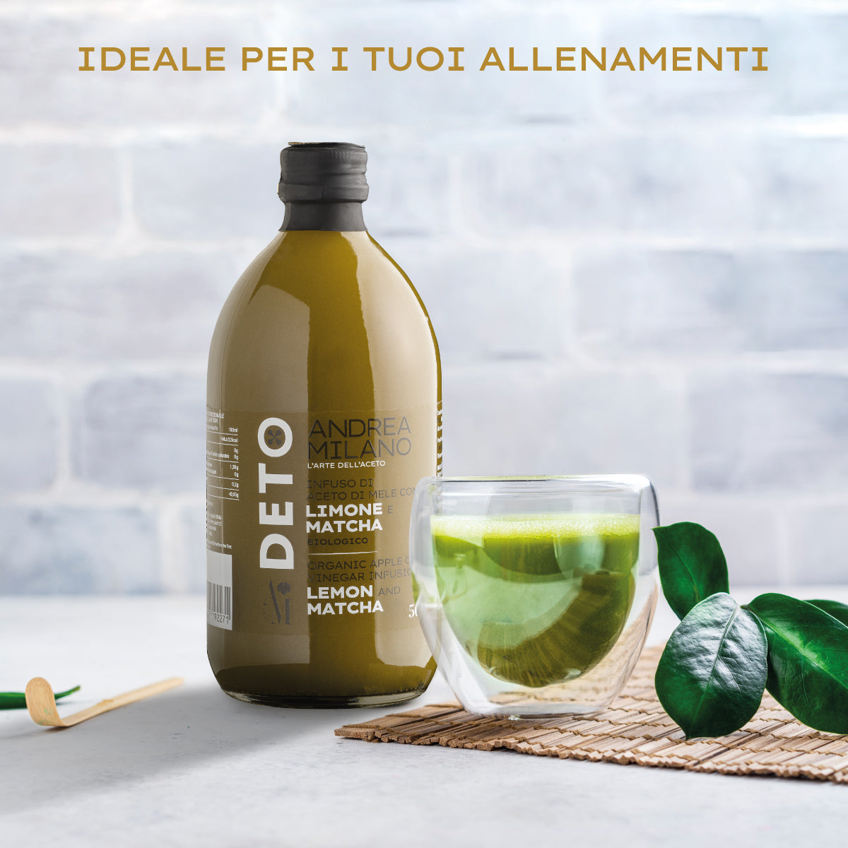 Infuso di Aceto di Mele Biologico con Limone e Matcha - Deto Andrea Milano