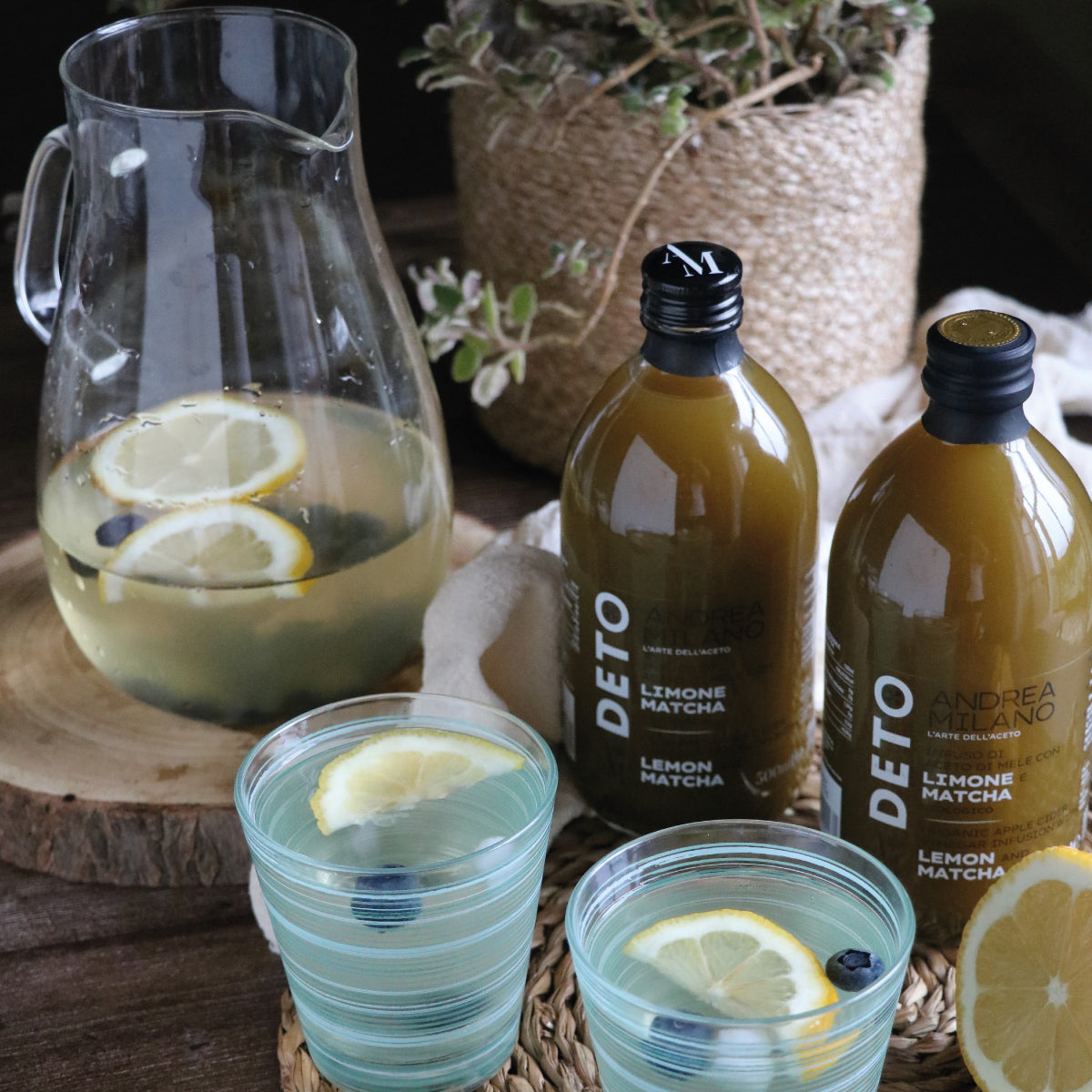 Infuso di Aceto di Mele Biologico con Limone e Matcha - Deto Andrea Milano