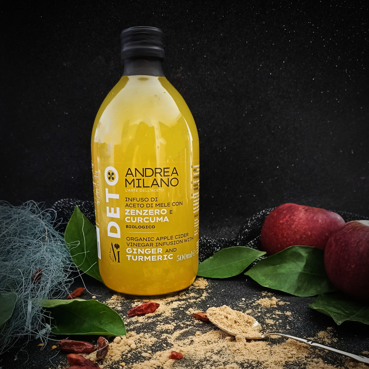 ORGANIC APPLE CIDER VINEGAR INFUSION WITH GINGER AND TURMERIC - DETO ANDREA MILANO